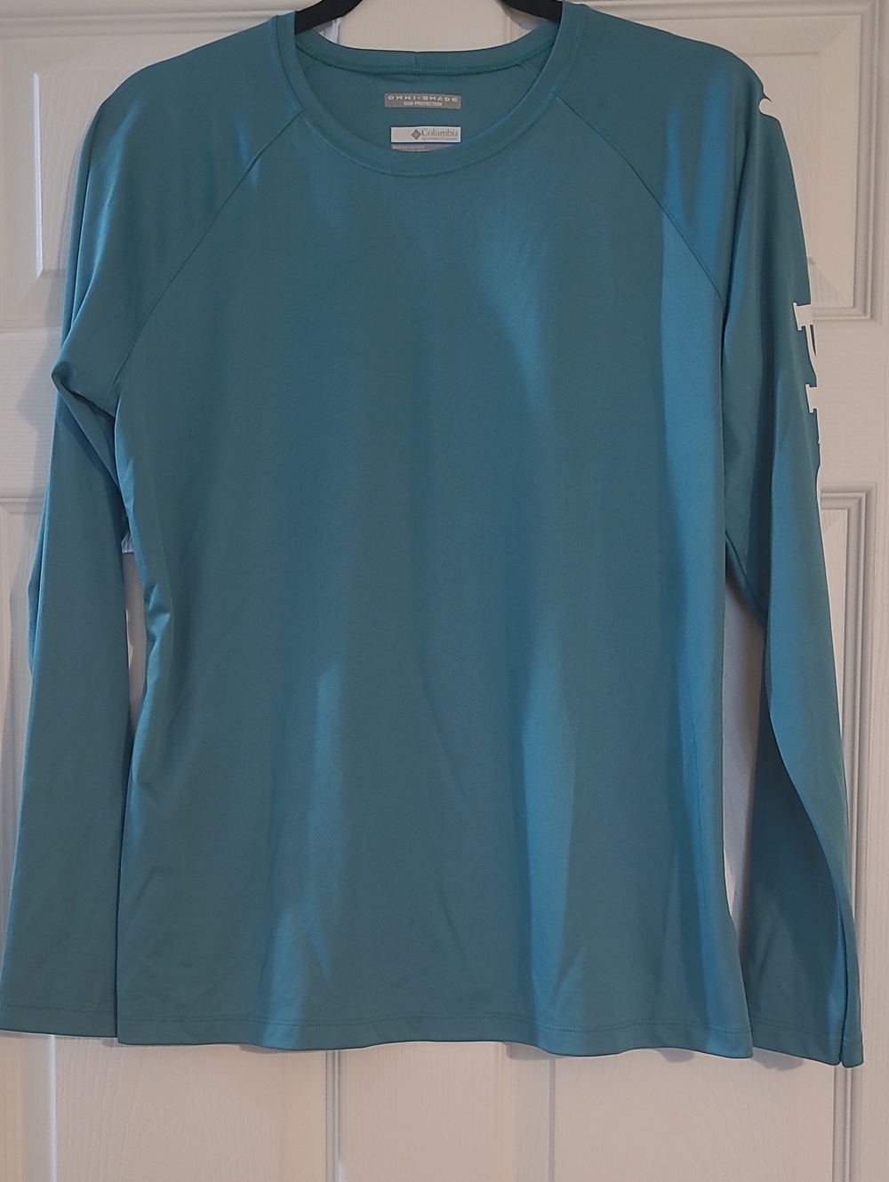 Columbia Teal Long-Sleeve Omni-Shade Performance Top Size L